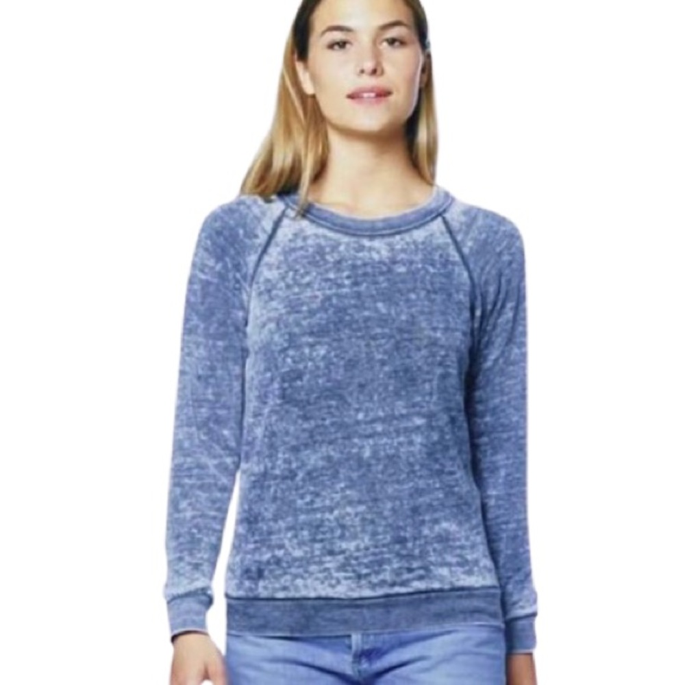 NWOT Junk Food Clothing Burnout Blue Sweatshirt Size L